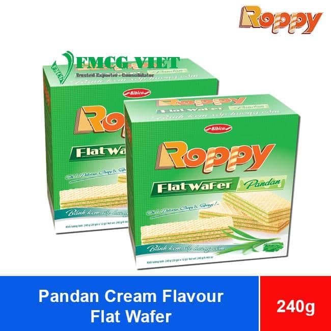 Bibica Roppy Pandan Cream Flavor Flat Wafer 240g x 20 Boxes wholesale product