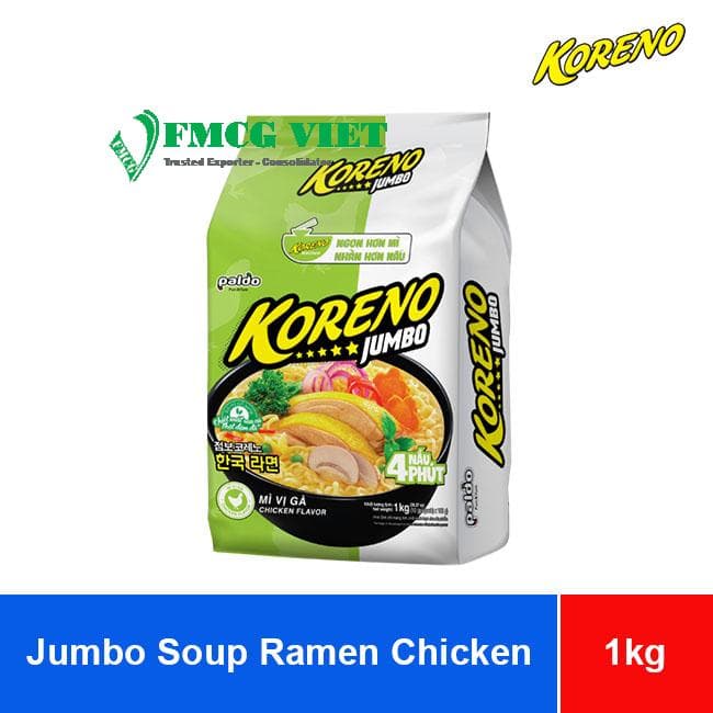Koreno Jumbo Soup Ramen Noodles Chicken Flavor 1kg x 10 Bags wholesale product