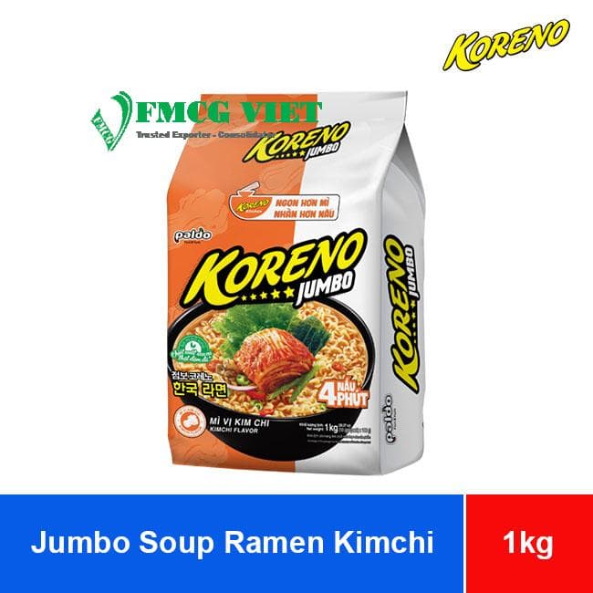 Koreno Jumbo Soup Ramen Noodles Kimchi Flavor 1kg x 10 Bags wholesale product
