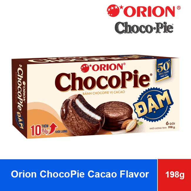Orion ChocoPie Cacao Flavor 198G (33G X 6PACK) X 16 Boxes wholesale product