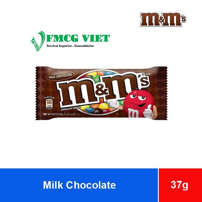 M&M Milk Chocolate 9 boxes x 24 packs x 37g wholesale product