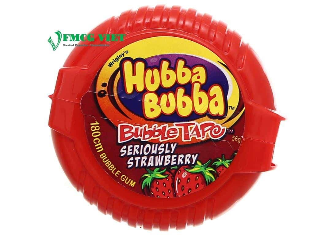 HUBBA BUBBA GUM STRAWBERRY 12 BOXES X 12 TAPES X 56G wholesale product