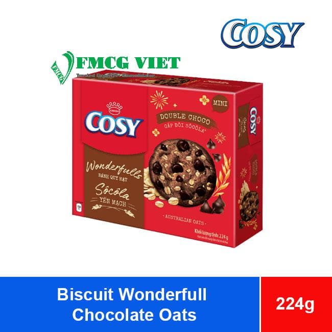 Cosy Biscuits Wonderfulls Chocolate Oats 224g – Double Choco wholesale product