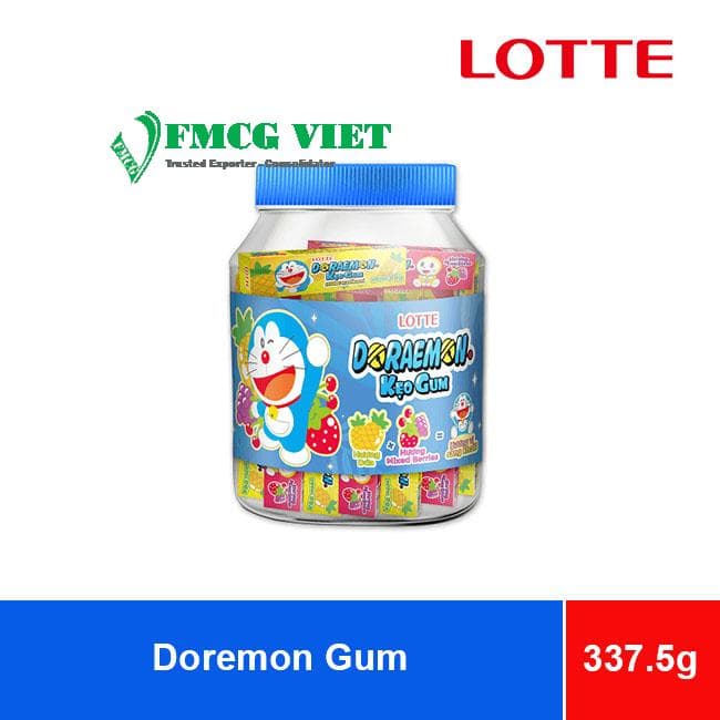 Lotte Doremon Chewing Gum 337.5g x 12 Jars wholesale product
