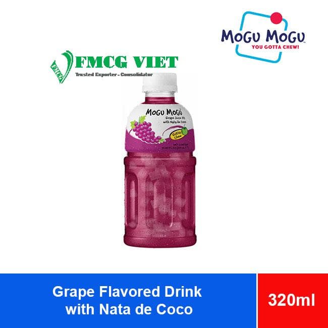 Mogu Mogu Grape Flavored Drink with Nata de Coco 320ml x 24 Bottles wholesale product