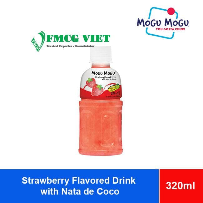 Mogu Mogu Strawberry Flavored Drink with Nata de Coco 320ml x 24 Bottles wholesale product