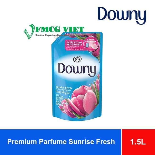 Wholesale Downy Fabric Softener Conditioner Premium Parfume Sunrise Fresh 1.5L x 9 Pouches wholesale product