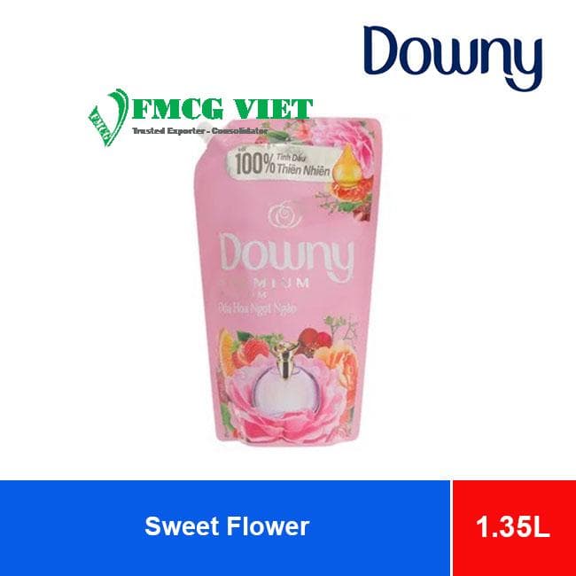 Downy Fabric Softener Conditioner Premium Perfume Sweet Flower 1.35L x 9 Pouches (Pink) wholesale product