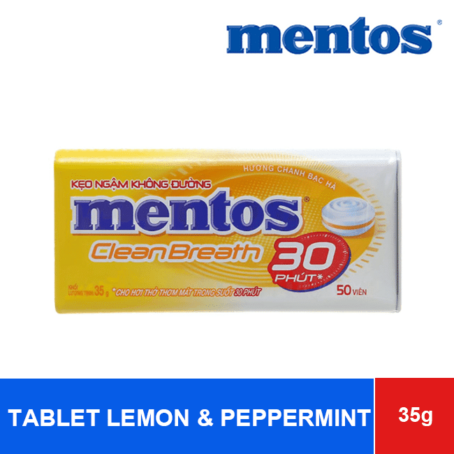 Mentos Pure Fresh Tablet Lemon & Peppermint 35g x 6 Tins x 12 Boxes wholesale product
