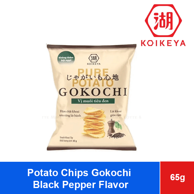 Koikeya Karamucho Pure Potato Chips Gokochi Black Pepper Flavor 65gr x 40 Bags wholesale product