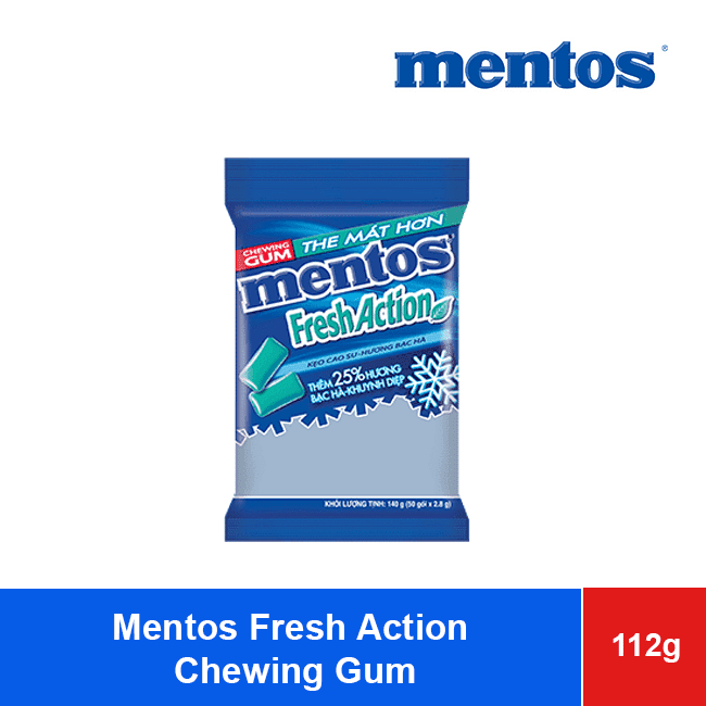 Mentos Chewing Gum Fresh Action Bag 112g (40 x 2,8g) wholesale product
