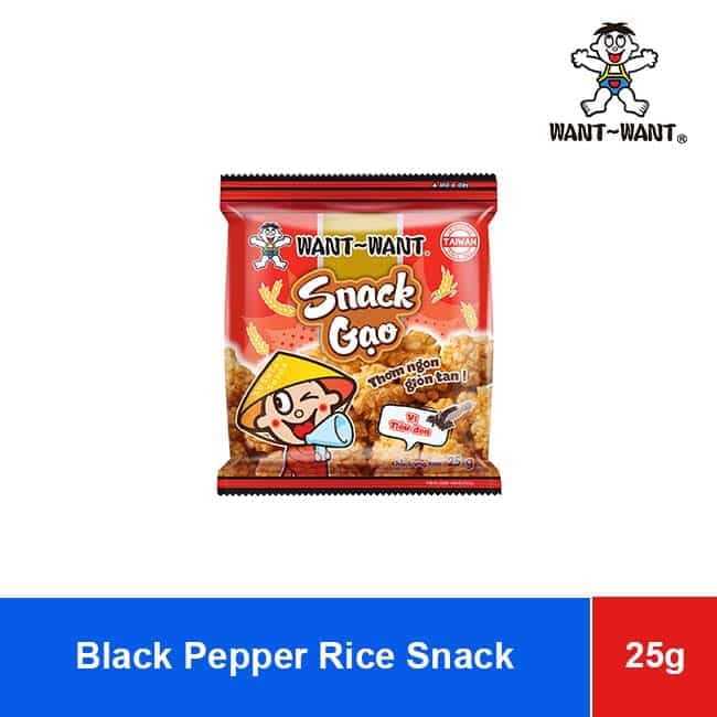 Want Want Black Pepper Rice Snack 25g x 60 Bags wholesale product