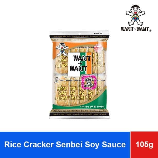 Want Want Rice Cracker Senbei Soy Sauce Japanese Style 105g wholesale product