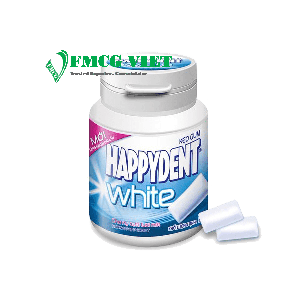 Happydent White Chewing Gum Jar 56g (1.8g x 40 pellets) x 6 jars x 12 boxes wholesale product