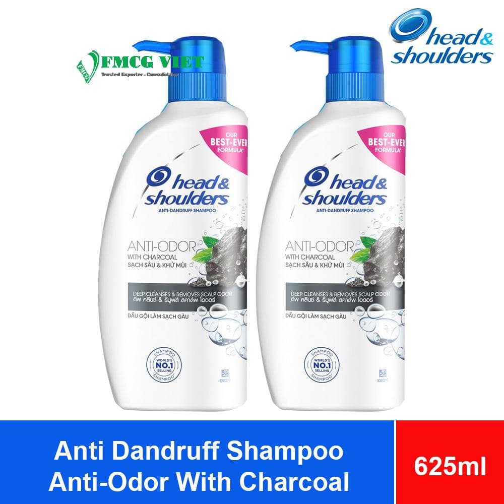 Head & Shoulders Anti Dandruff Shampoo Anti-Odor With Charcoal 625ml x 6 Bottles wholesale product