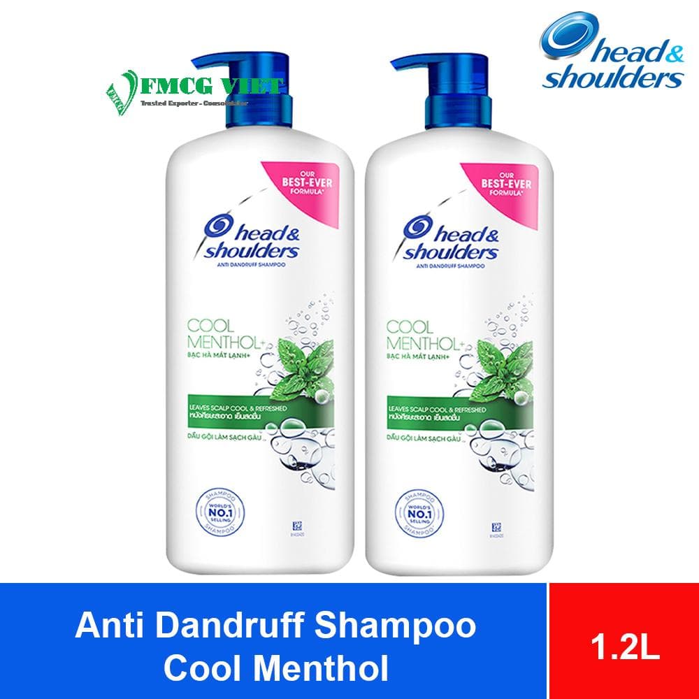 Head & Shoulders Anti Dandruff Shampoo Cool Menthol 1.2L x 6 Bottles wholesale product
