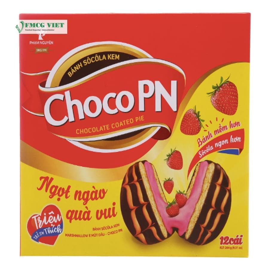 Choco PN Soft Cake Box 264g Chocolate Coated Pie x12 Bags wholesale product