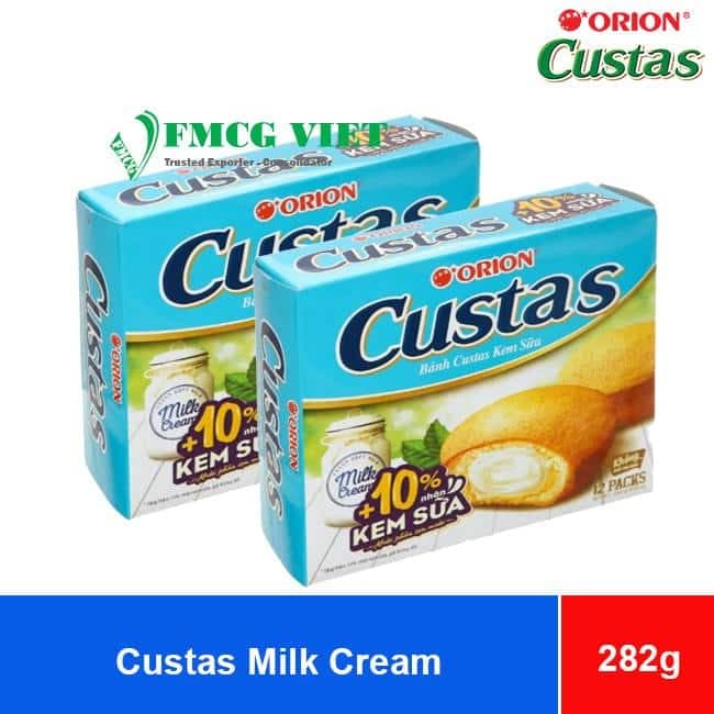 Orion Custas Milk Cream Soft Cake (23.5g x 12 packs) 282g x 8 Boxes wholesale product