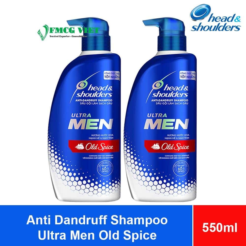 Head & Shoulders Ultra Men Anti Dandruff Shampoo Old Spice 550ml x 9 Bottles wholesale product