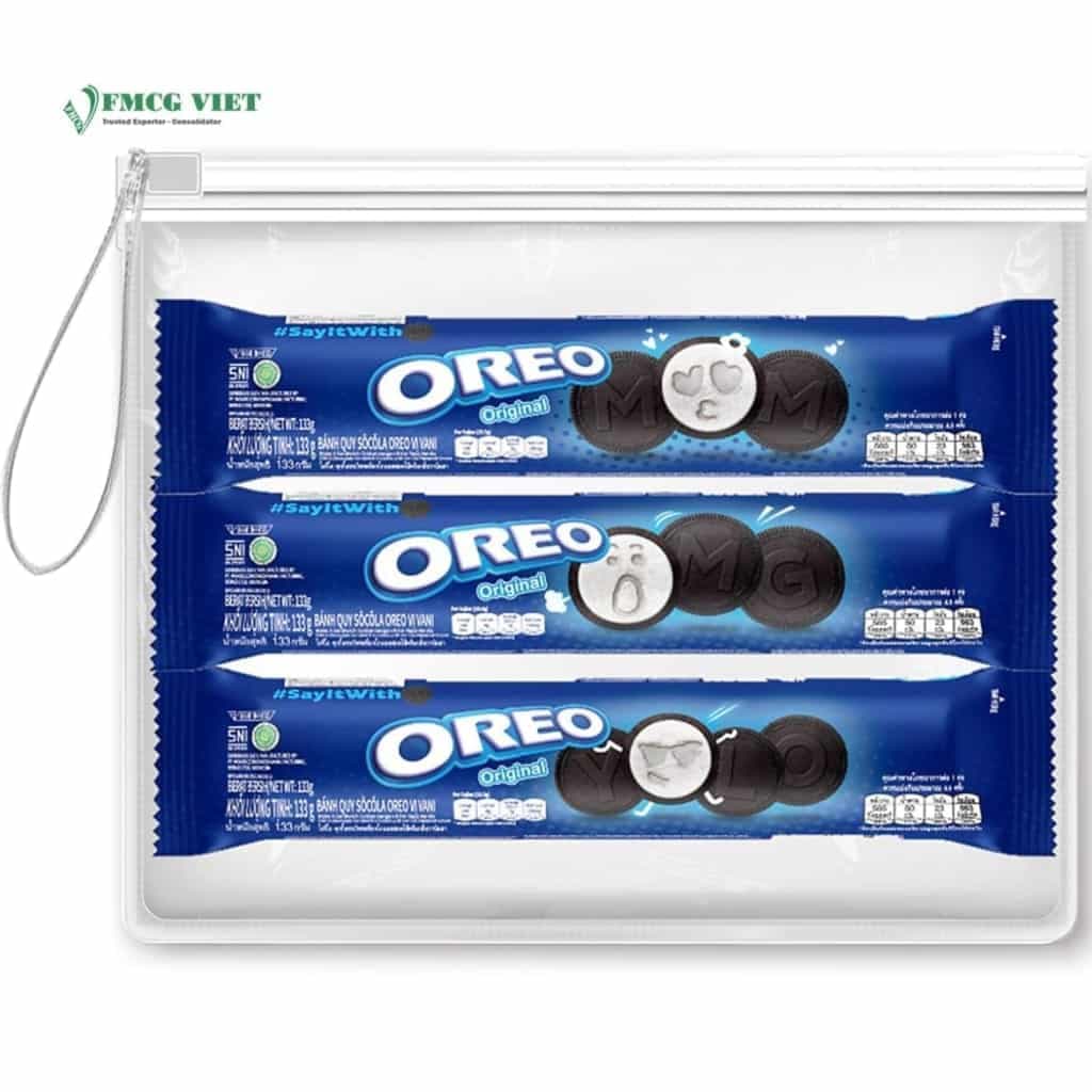 Oreo Cookie Bag 133g Cream Pack 3 wholesale product