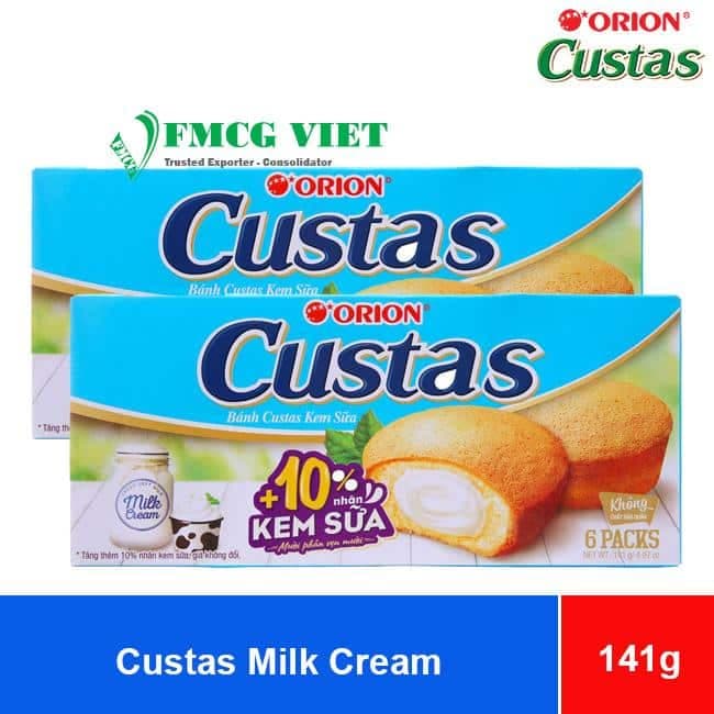 Orion Custas Milk Cream Soft Cake (23.5g x 6 packs) 141g x 6 Boxes wholesale product