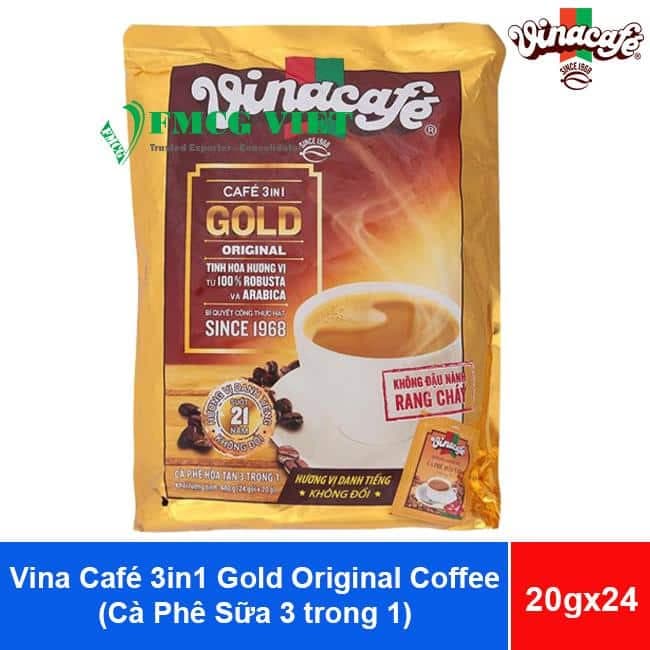 Vinacafe 3in1 Gold Original Instant Coffee 20gr x24 packs (Cà Phê Sữa Hòa Tan 3 trong 1) wholesale product