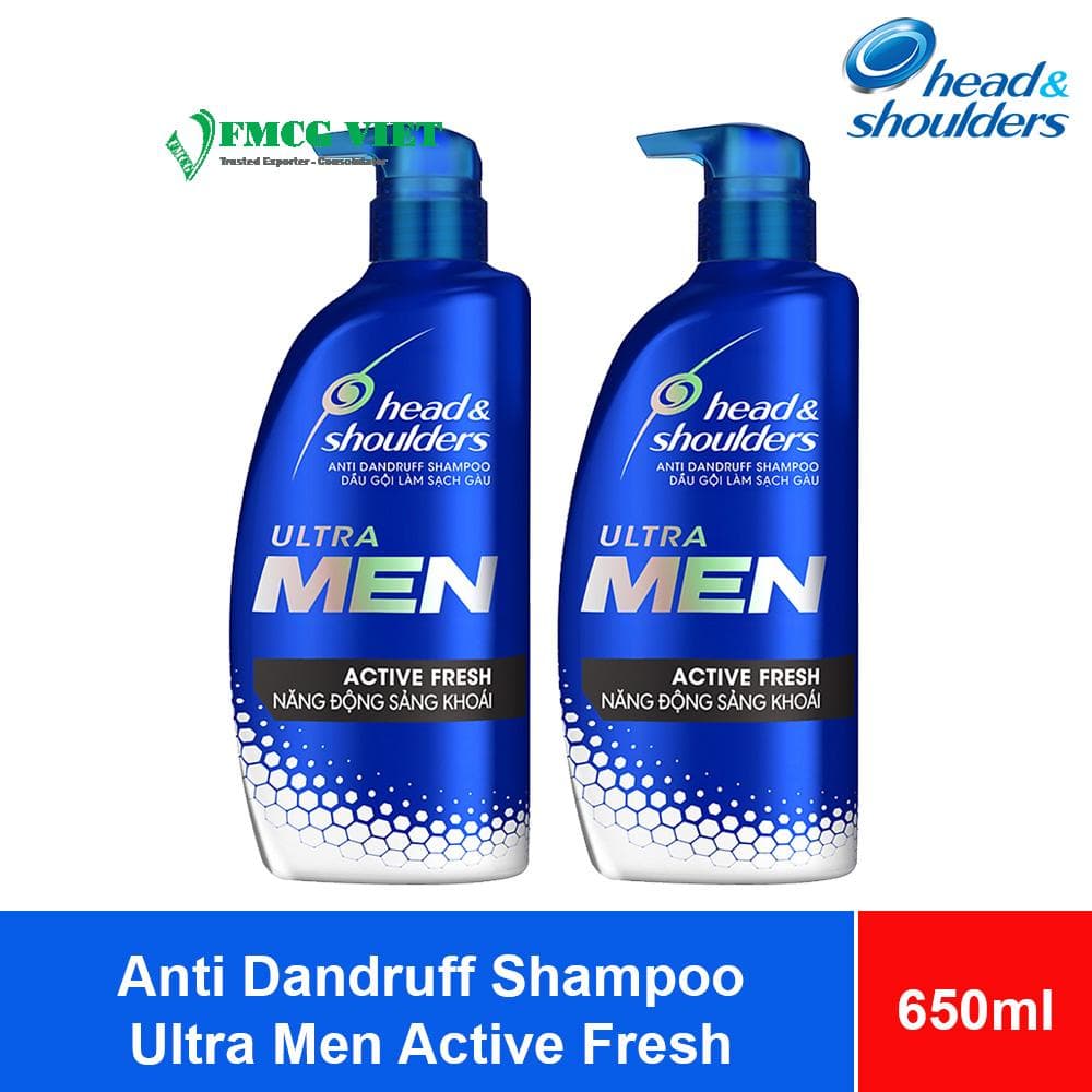 Head & Shoulders Ultra Men Anti Dandruff Shampoo Active Fresh 650ml x 9 Bottles wholesale product