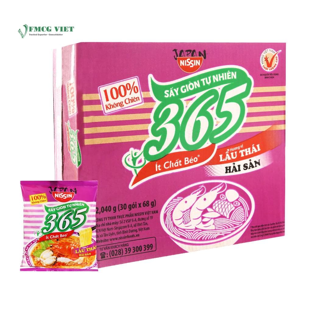 Nissin Instant Noodle Bag 68g 365 Non-Fried Thai Seafood Hot Pot wholesale product