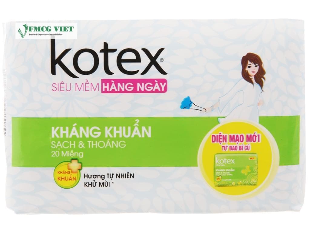 Kotex Sanitary Pad Block 20 Super Soft Anti-Bac Daily x48 wholesale product