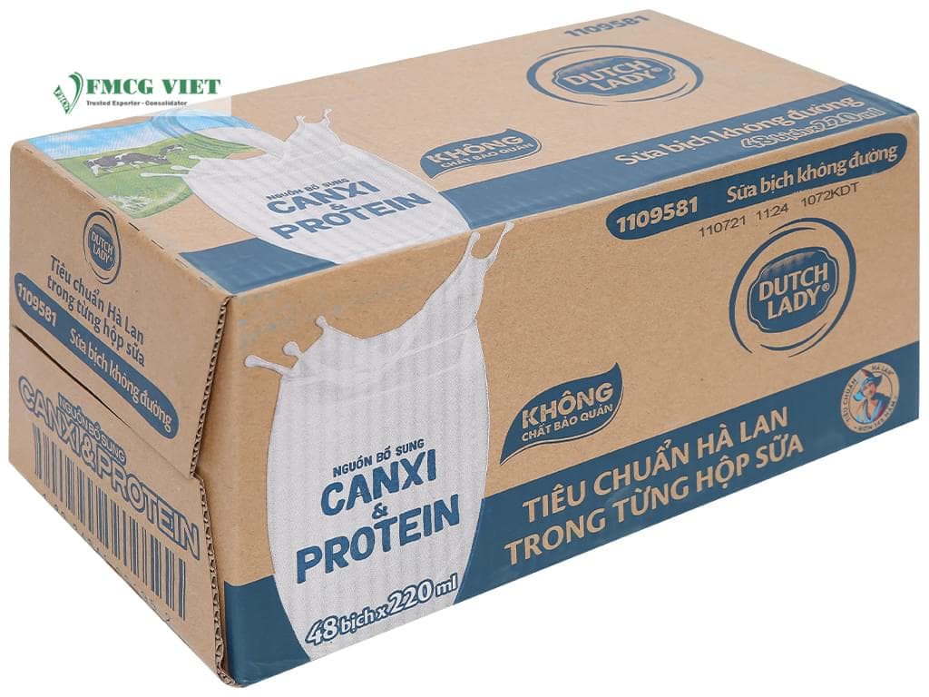 Dutch Lady UHT Milk Bag 220ml x48 Sugar Free Canxi & Protein wholesale product