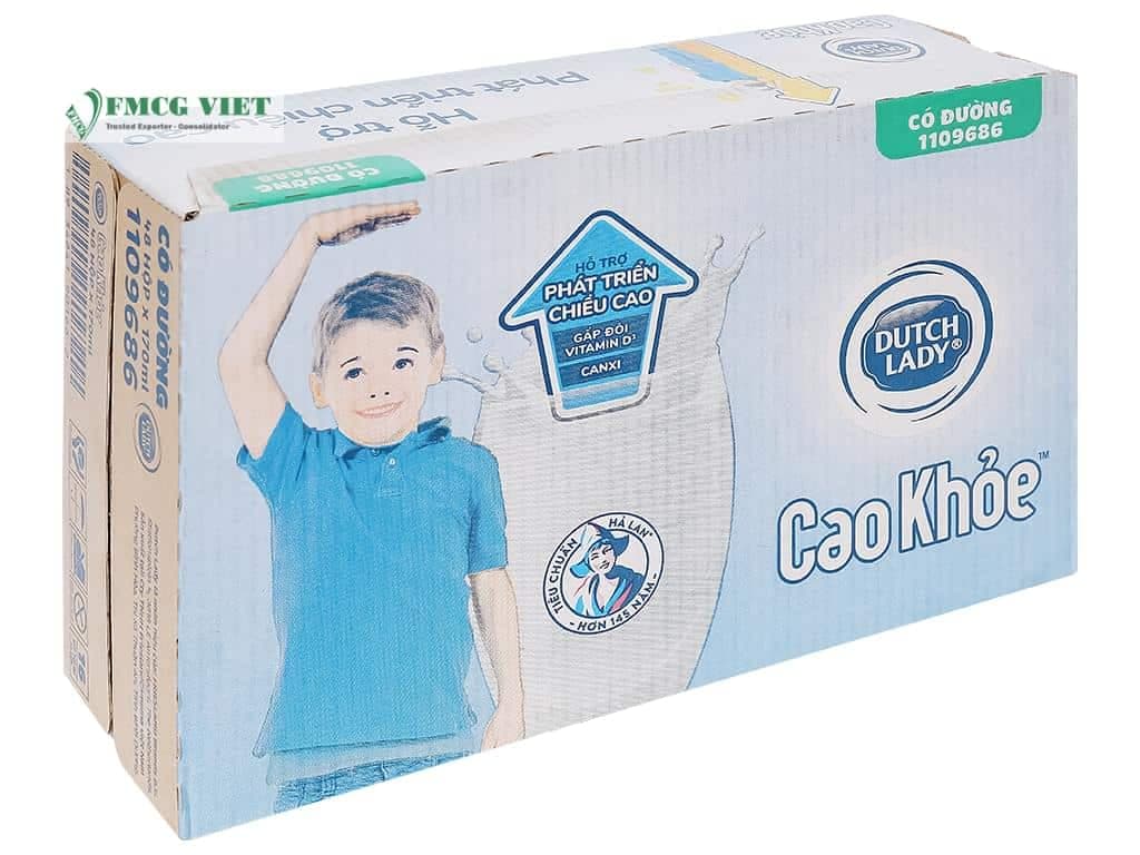 Dutch Lady UHT Sweetened Fresh Milk Box 170mlx48 Cao Khoe wholesale product
