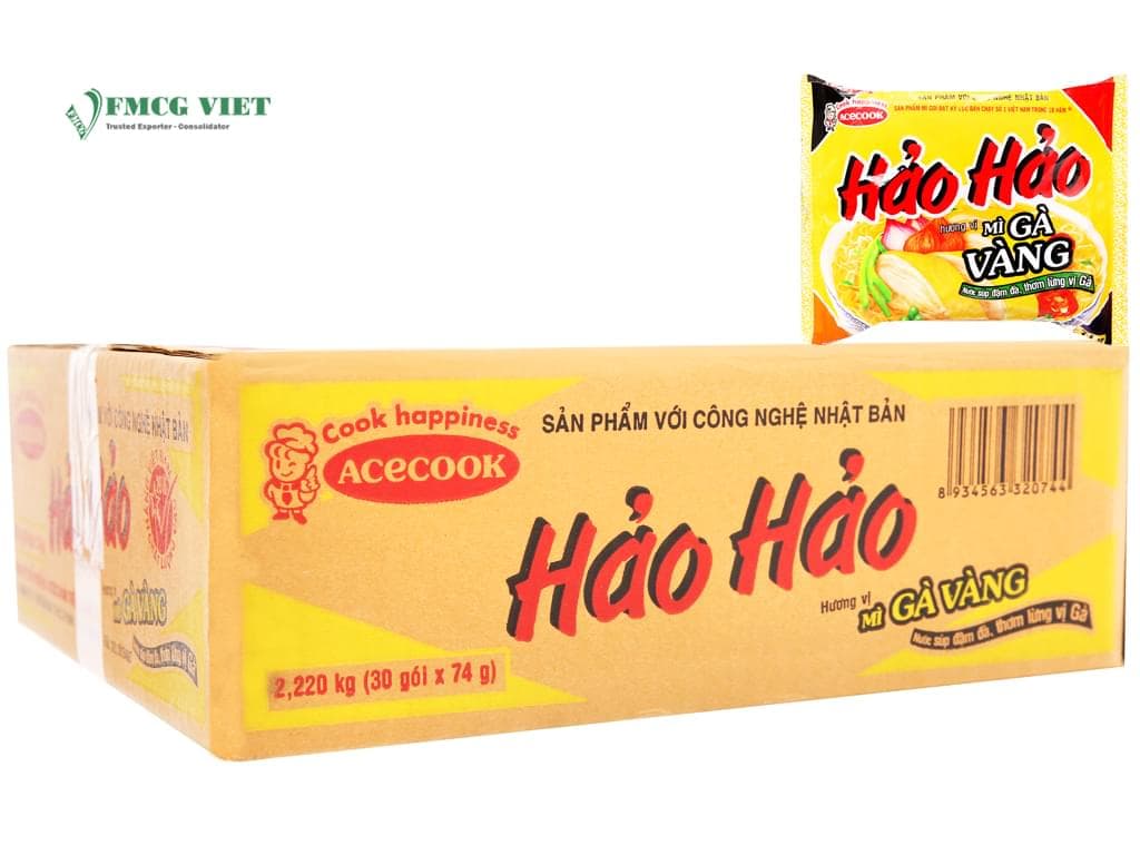 Hao Hao Instant Noodles Bag 74g Yellow Chicken x30 wholesale product