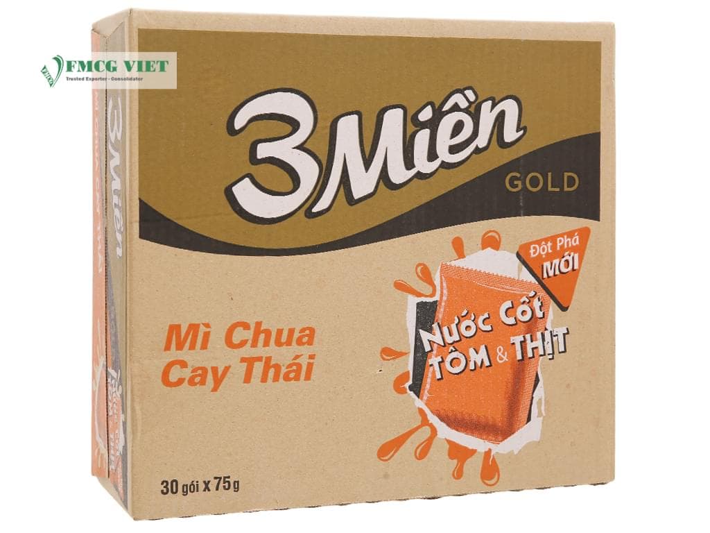 3 Mien Instant Noodles Sour Spicy Thai Bag 75g x30 wholesale product