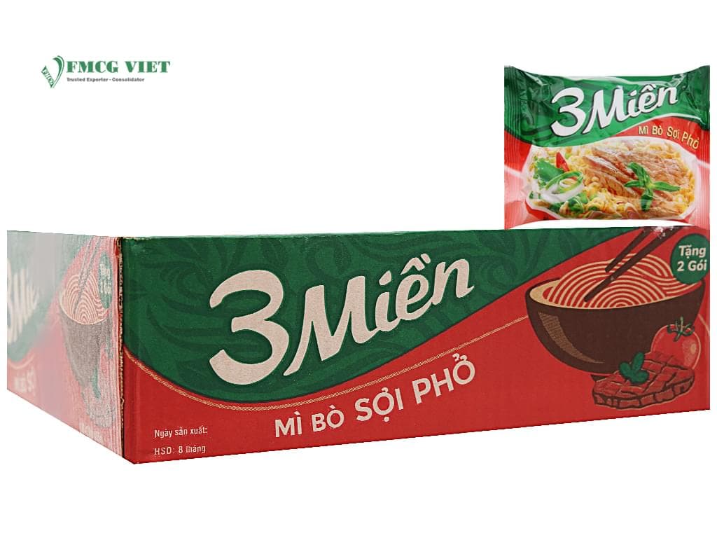3 Mien Instant Noodles Steamed Beef Big Noodle Bag 65g x30 wholesale product