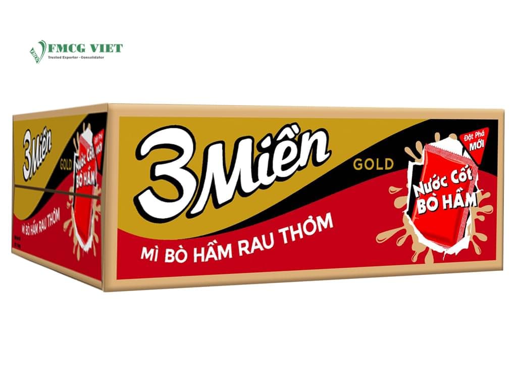 3 Mien Instant Noodles Steamed Beef Spicy Vegetable Bag 75g x30 wholesale product