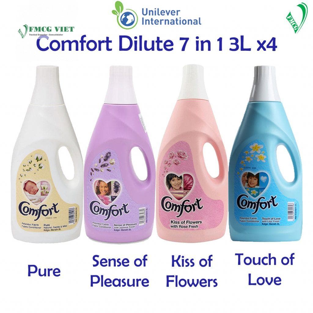 Comfort Dilute Fabric Conditioner 7 in 1 3L Bottle x4 wholesale product
