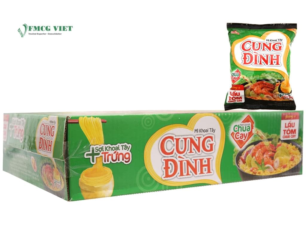 Cung Dinh Instant Noodles Spicy Sour Shrimp Bag 80g x30 wholesale product