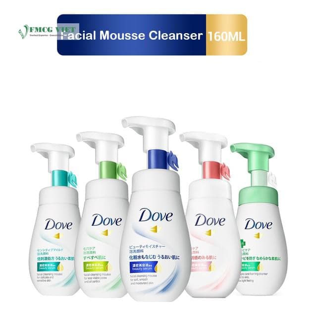 Dove Facial Mousse Cleanser Bottle 160ml All Variants x24 (VN) wholesale product