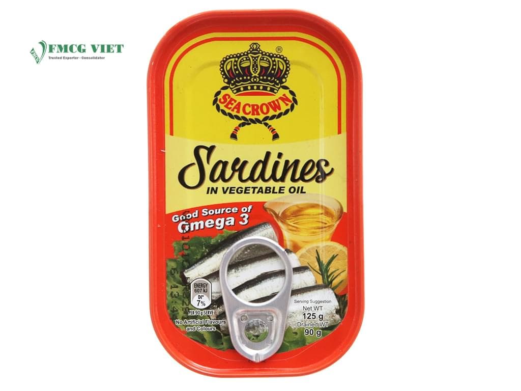 SeaCrown Sardines in Vegetable Oil Canned Food 125g wholesale product