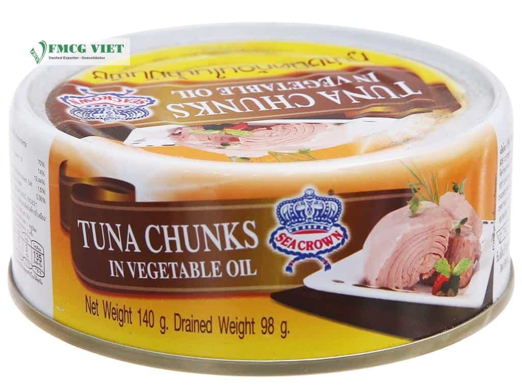SeaCrown Tuna Chunks in Vegetalbe Oil Canned Food 140g wholesale product