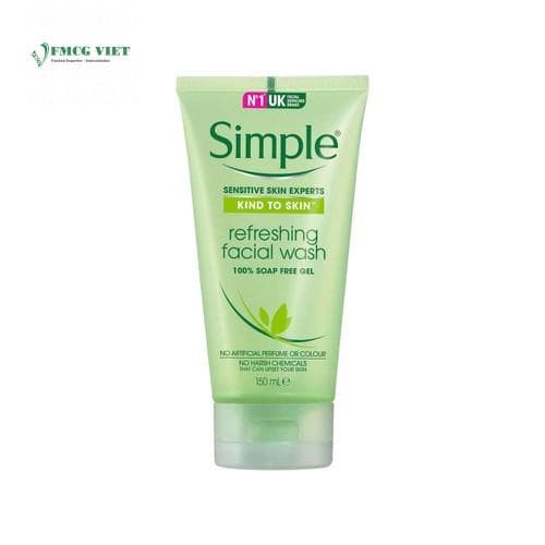 Simple Facial Cleanser Refreshing Tube 150ml x6 UK wholesale product