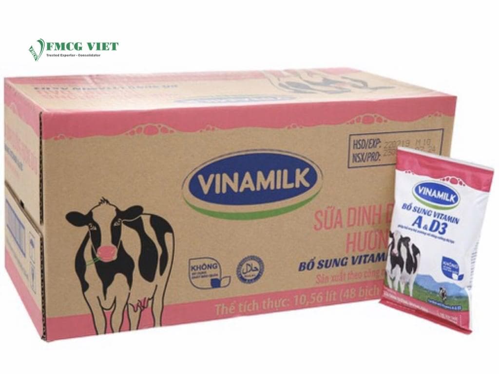 Vinamilk UHT Strawberry Flavored Milk Bag 220ml x48 wholesale product