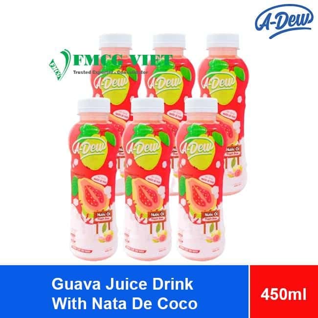 Lai Phu A-Dew Guava Juice Drink With Nata De Coco 450ml x 24 Bottles wholesale product