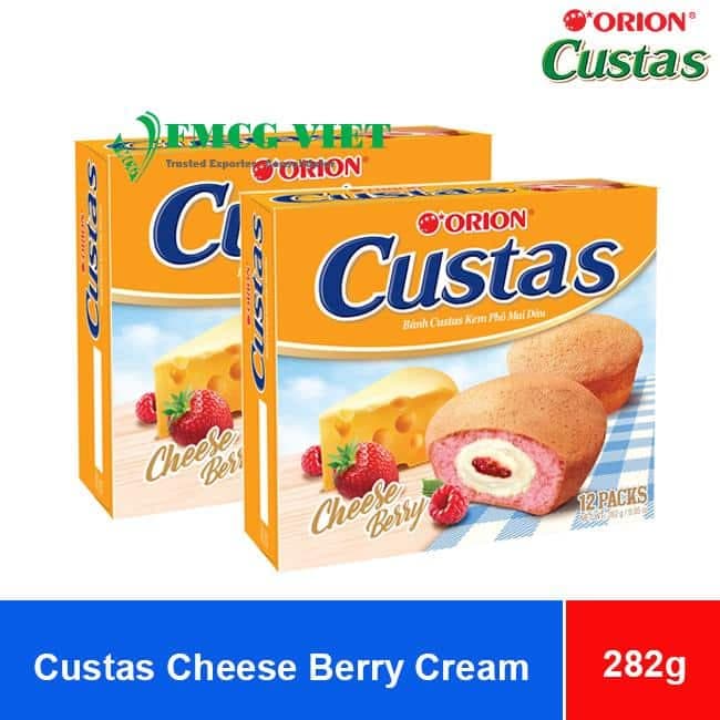 Orion Custas Soft Cake Cheese Berry Cream (23.5g x 12 packs) 282g x 8 Boxes wholesale product