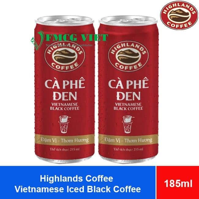 Highlands Coffee Vietnamese Iced Black Coffee 185ml x 24 Cans wholesale product