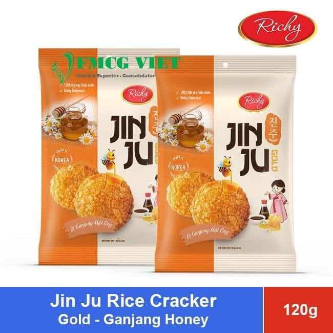 Richy Rice Cracker Jinju Gold – Ganjang Honey 120g x 12 Bags wholesale product