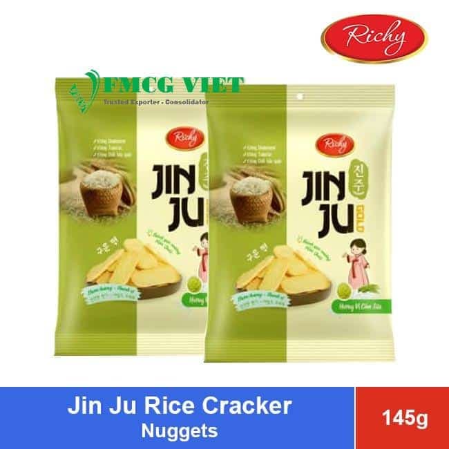 Richy Rice Cracker Jinju Nuggets BBQ 145g x 12 Bags wholesale product