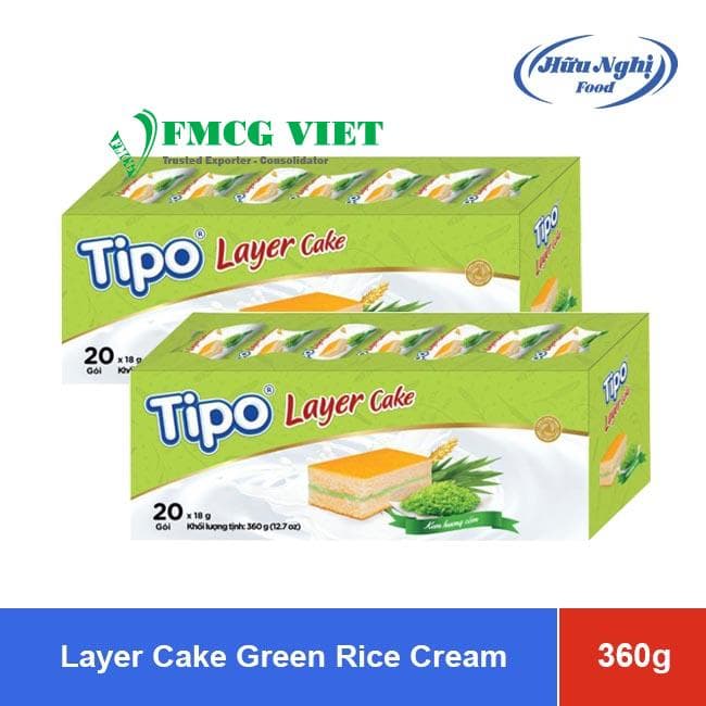 Tipo Layer Cake Green Rice Cream 360g x 12 Boxes wholesale product