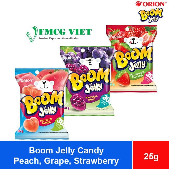 Orion Boom Jelly Candy Peach, Strawberry, Grape 25g x 120 Bags wholesale product