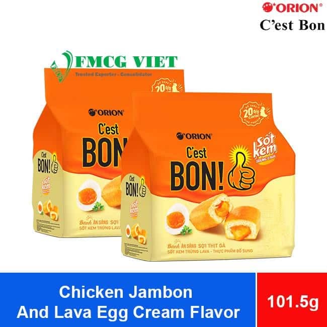 Orion C’est Bon Breakfast Bread Chicken Jambon And Lava Egg Cream Flavor (20.3g x 5 Packs) 101.5g x 20 Bags wholesale product